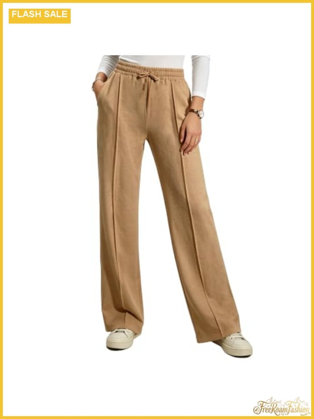 Wide Leg Baggy Palazzo Pants High Waist Lounge Pants with Pockets